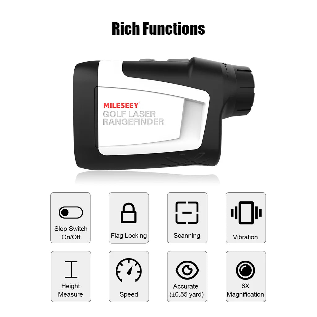 Mileseey PF210 Pro Black Version Golf Laser Rangefinders 600M Slop Switch High Precision Suitable For Golf Match Telescope Meter