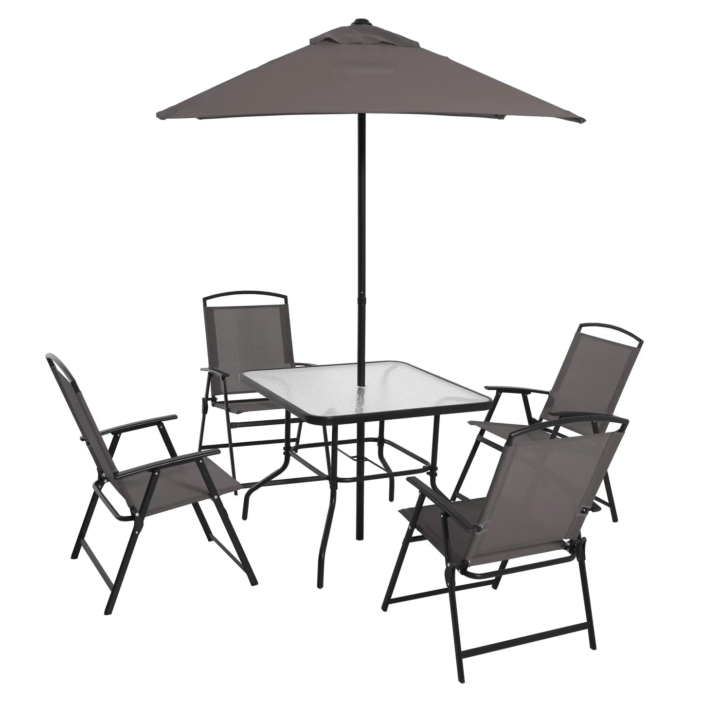 6 Piece Outdoor Patio Dining Set Garden Outdoor Furniture Set Patio Chair Table Umbrella