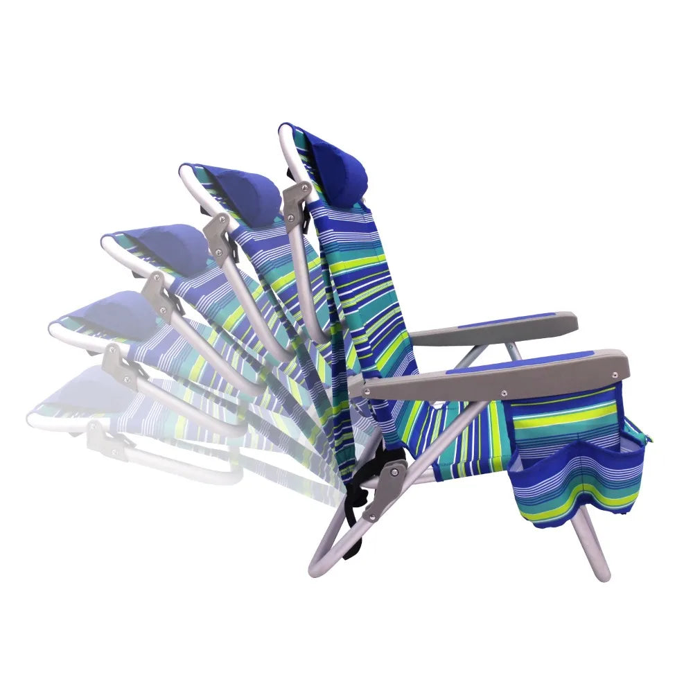 Mainstays Backpack Aluminum Beach Chair, Multi-color