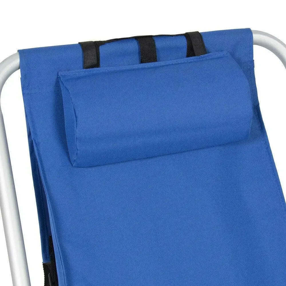 Backpack Beach Chair Folding Portable Chair Blue Solid Construction Color Blue