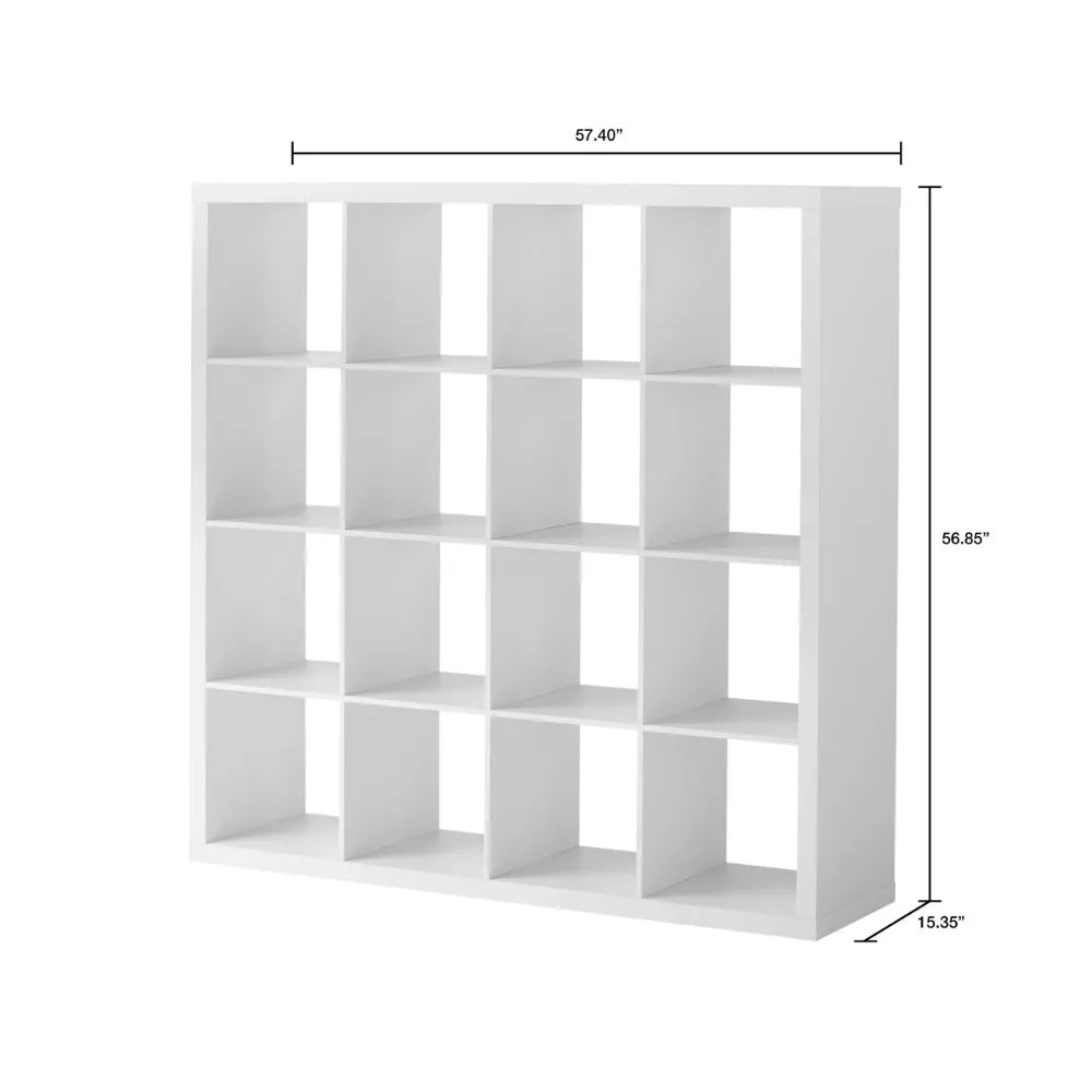 16-Cube Storage Organizer, White Texture, Bookcase, Display Shelf Cube Storage for Bedroom, Hallway, Office, Living Room Cabinet