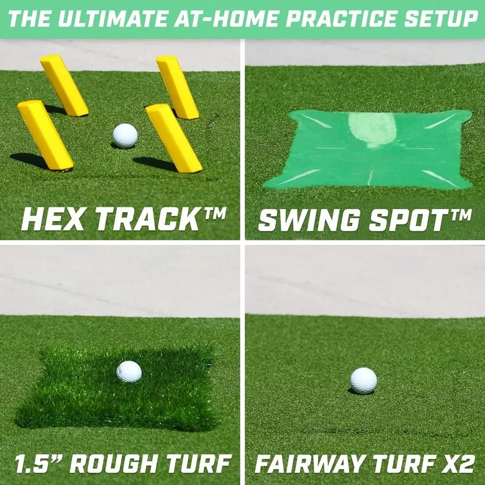 5 ft x 4 ft PRO Golf Practice Hitting Mat, Includes 5 Interchangeable Inserts for the Ultimate At-Home Instruction