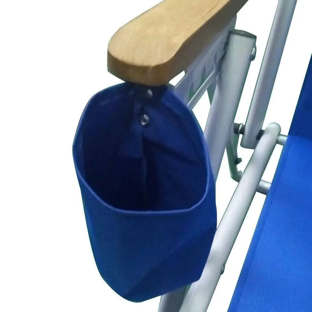 Backpack Beach Chair Folding Portable Chair Blue Solid Construction Color Blue