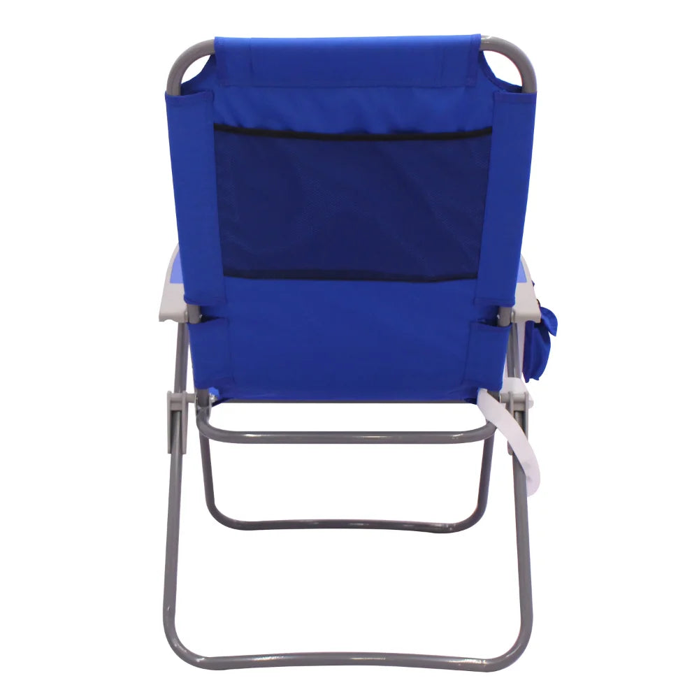 2-Pack Blue Beach Chairs, Recline in 4 Positions, Oversized and Comfortable, Perfect for Lounging at the Pool
