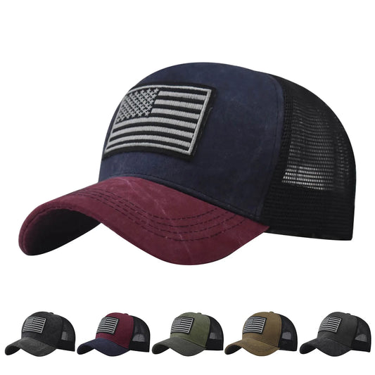 New Fashion USA Flag Mesh Baseball Cap Male Female Breathable Snapback Hats Outdoor Sport Caps Unisex Trucker Hat