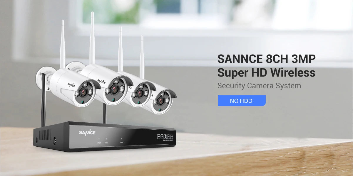 SANNCE 5MP 8CH Wireless Security Camera System 4PCS IP66 Weatherproof 3MP Wifi Cameras Wi-fi Home Video Surveillance CCTV Kit