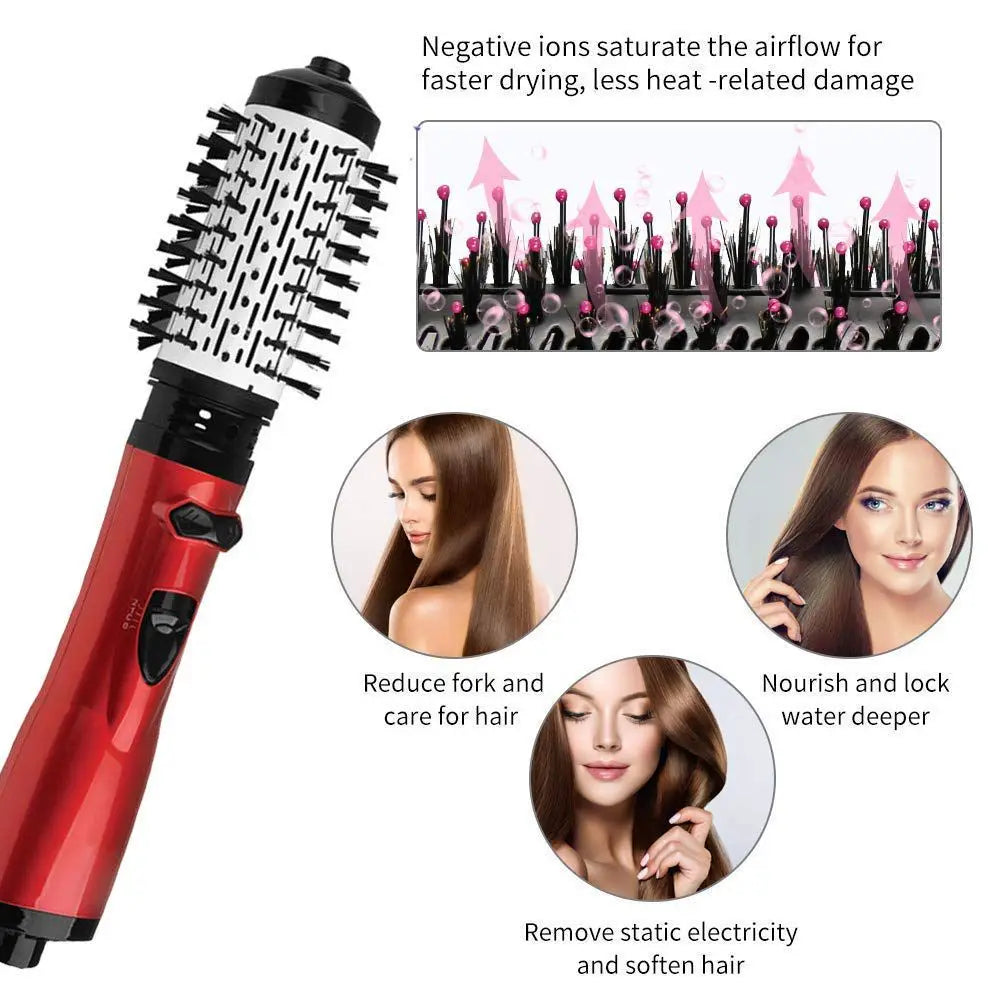 One-step Volumizer Hair Dryer Electric Rotating And Hot Air Brush Spinning Styler Blow Dryer Brush Straightener For Curly Hair
