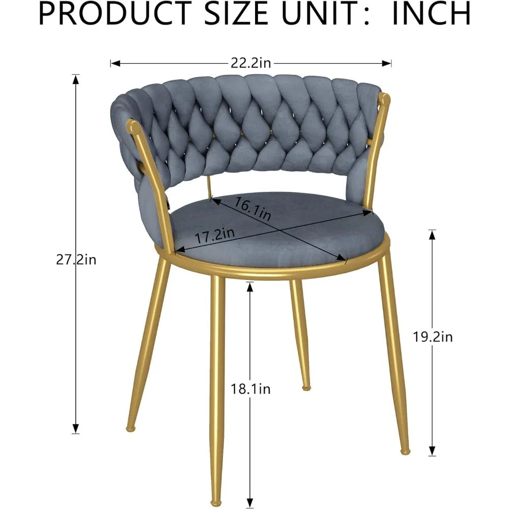 2023 New Dining Chairs Set of 4, Velvet Upholstered Chairs Set with Gold Metal Legs, Vanity Chairs, Lounge Chairs
